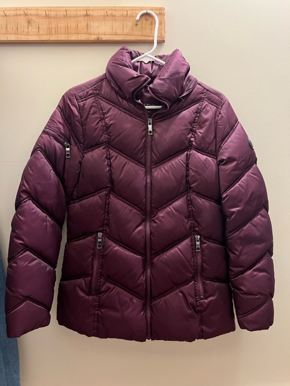 Nautica Maroon Water-Resistant Jacket